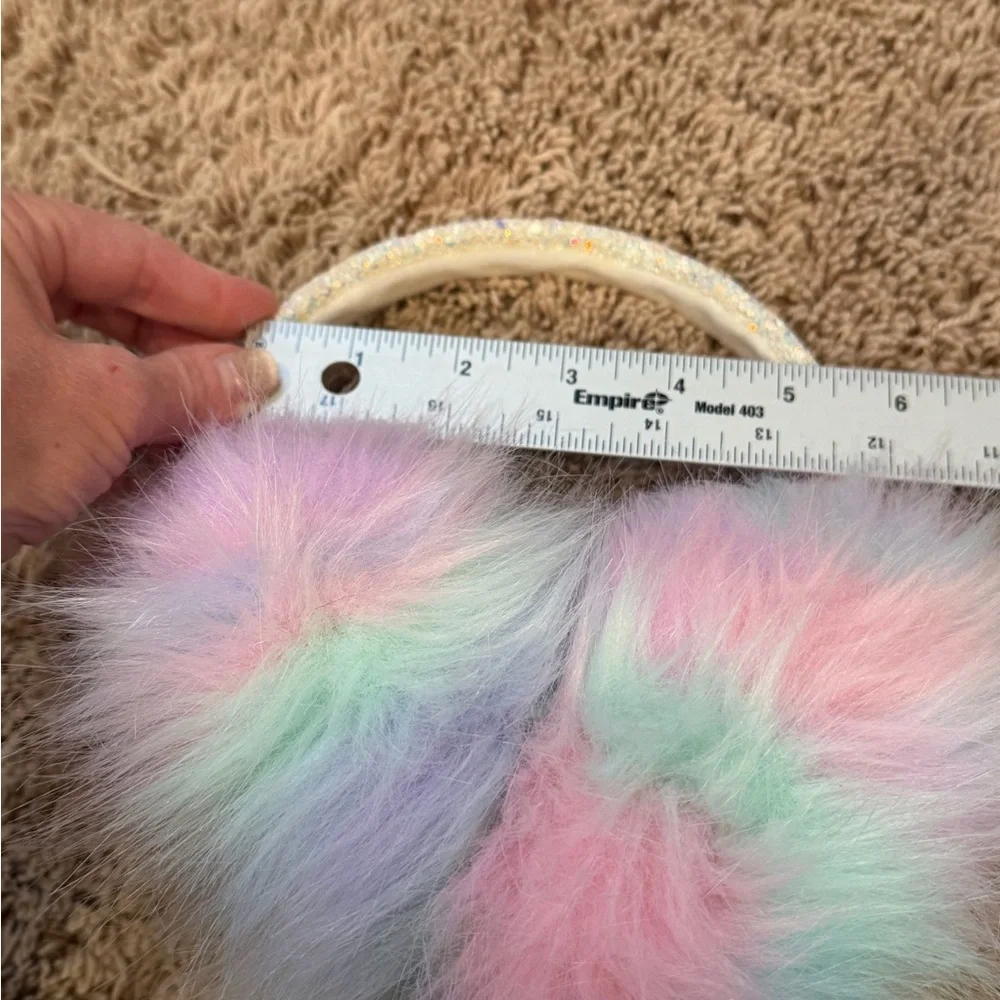 Justice Pastel Fluffy Earmuffs h initial sparkly band pink blue purple teal